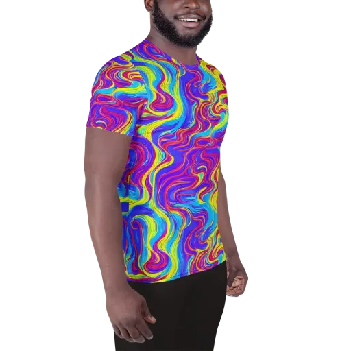 Spectrum Fever on a Men's Athletic T-Shirt