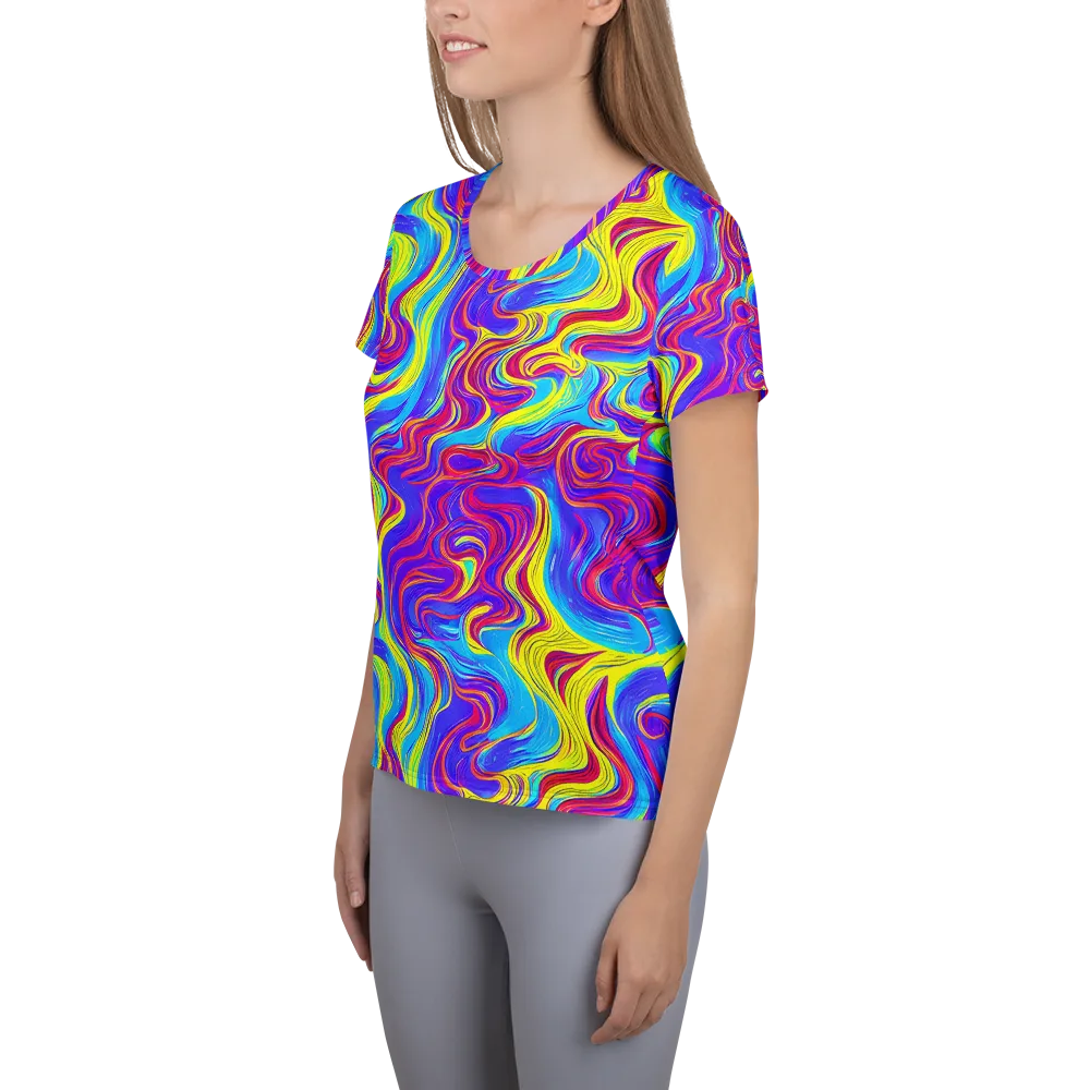 Spectrum Fever on Women's Athletic T-Shirt — Left