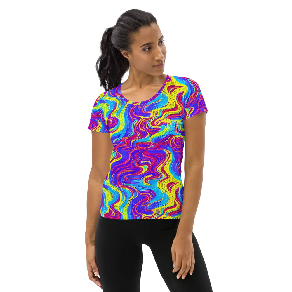 Spectrum Fever on Women's Athletic T-Shirt — Front
