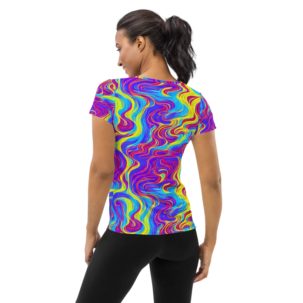 Spectrum Fever on Women's Athletic T-Shirt — Back