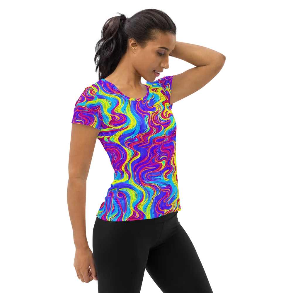 Spectrum Fever on Women's Athletic T-Shirt — Right