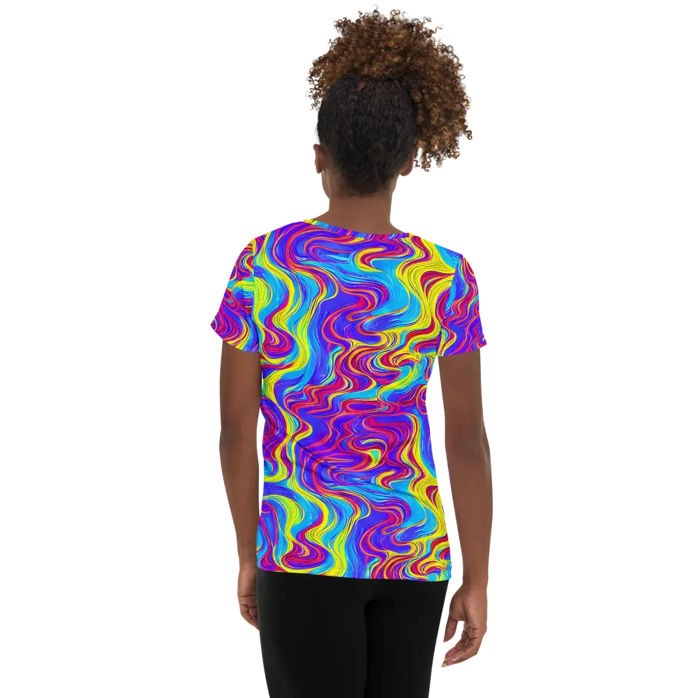 Spectrum Fever on Women's Athletic T-Shirt — Back
