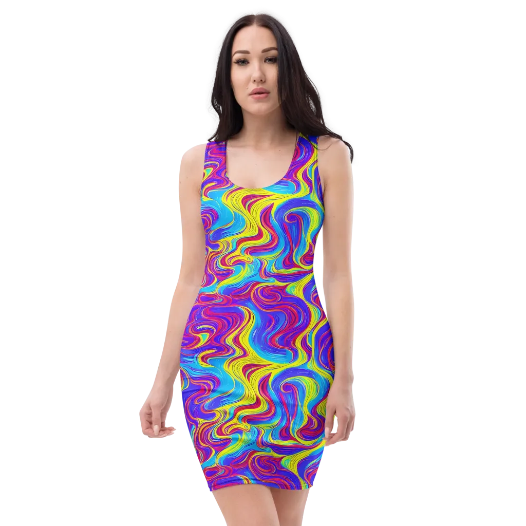 Spectrum Fever on Bodycon Dress — Front