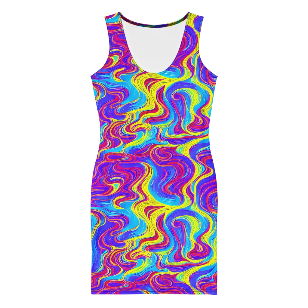 Spectrum Fever on Bodycon Dress — Front