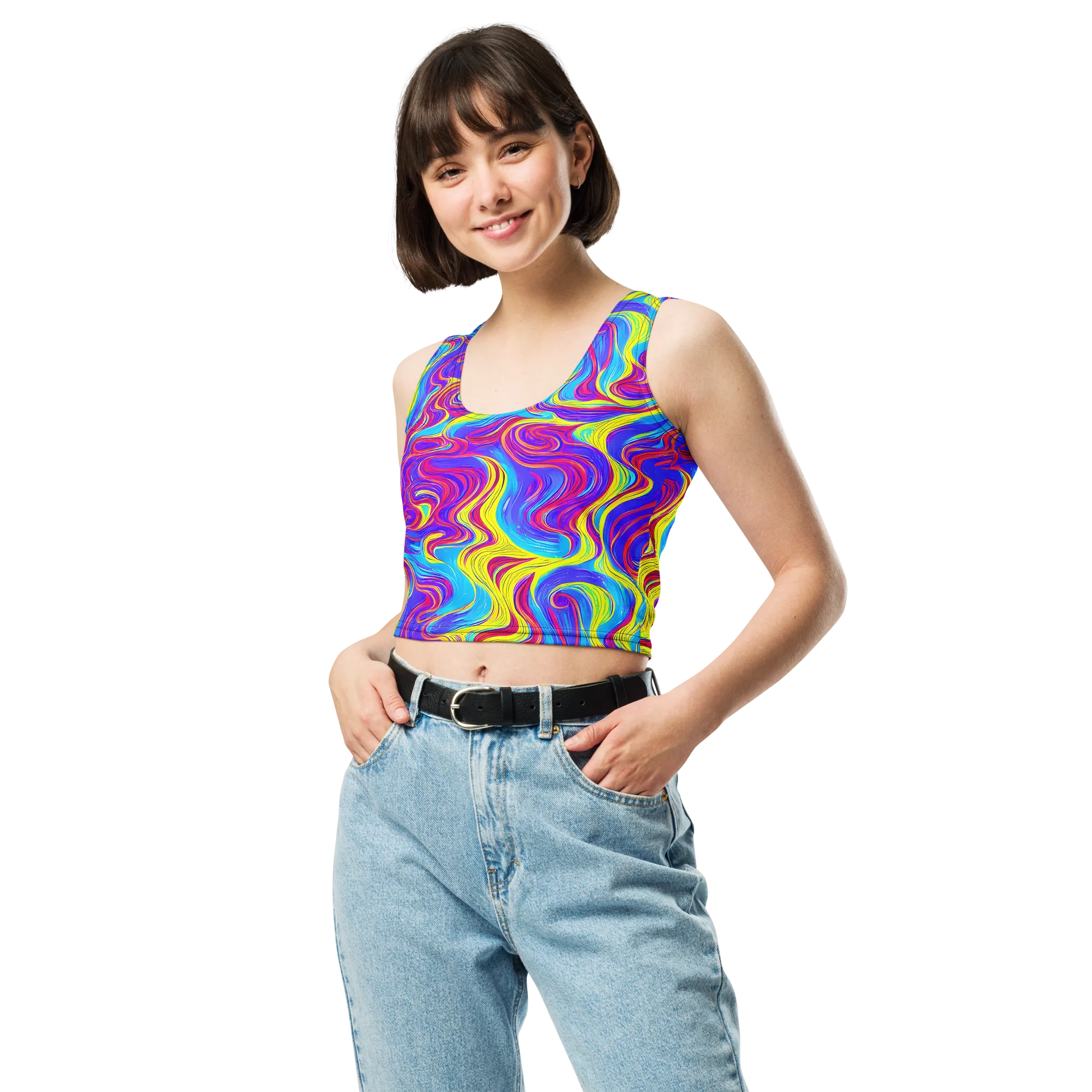 Spectrum Fever on Crop Top — Front