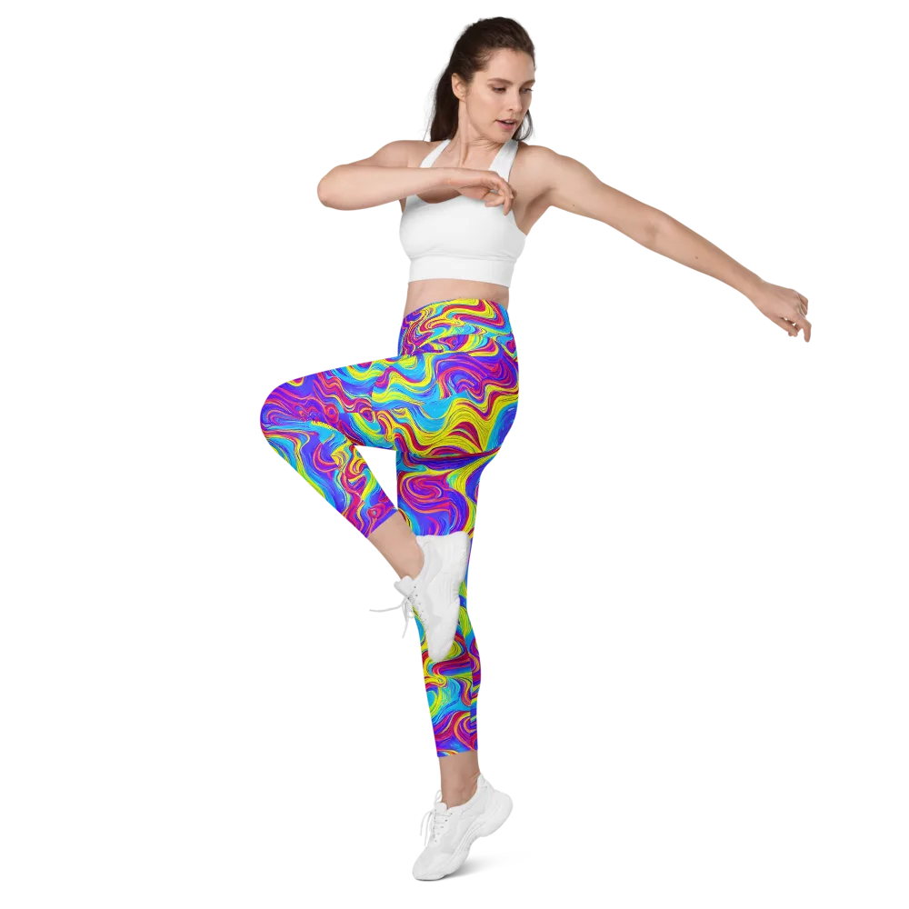 Spectrum Fever on Leggings with Pockets — Left Front