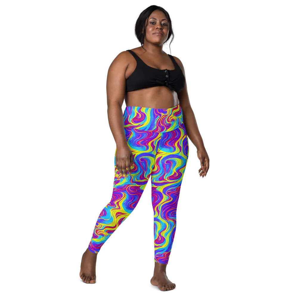 Spectrum Fever on Leggings with Pockets — Front