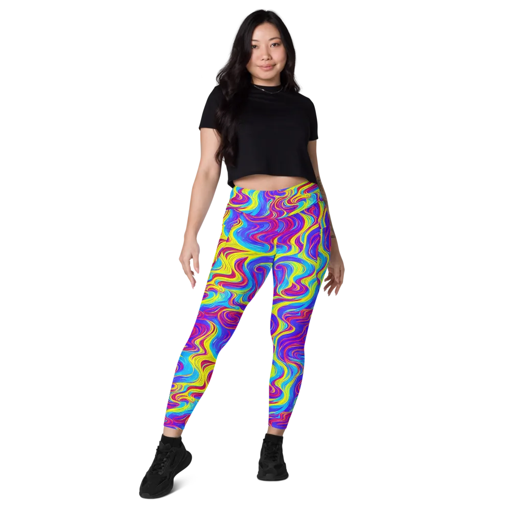 Spectrum Fever on Leggings with Pockets — Front