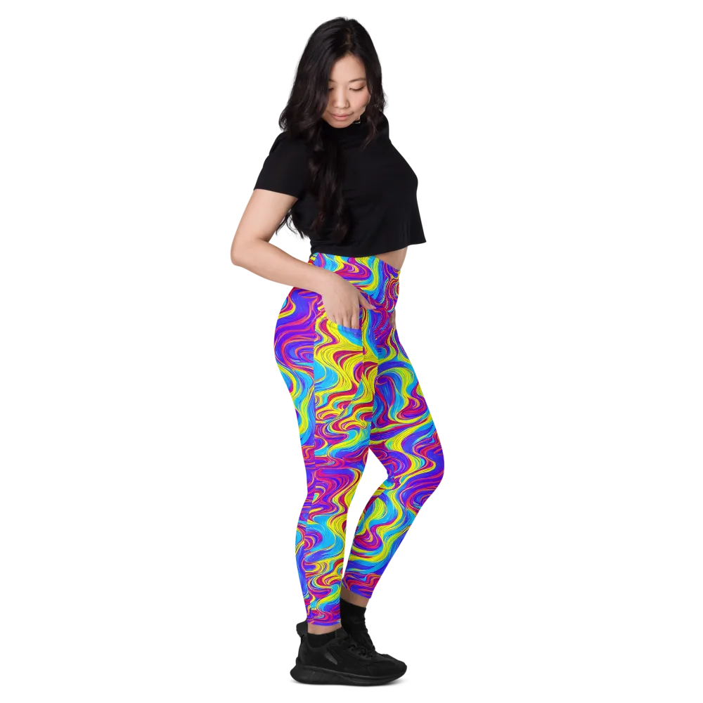 Spectrum Fever on Leggings with Pockets — Right