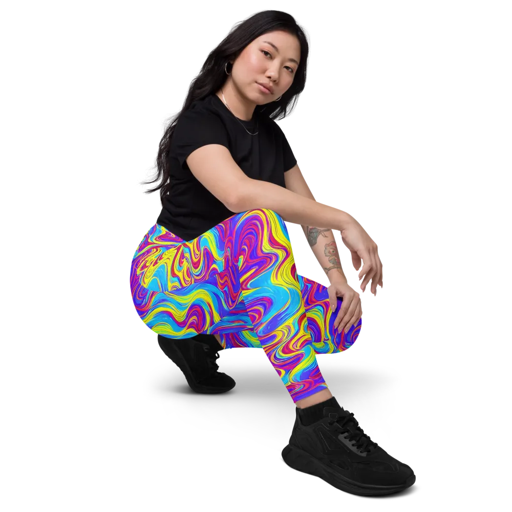 Spectrum Fever on Leggings with Pockets — Right Front