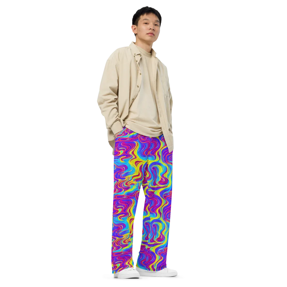 Spectrum Fever on Wide-Leg Pants — Right Front
