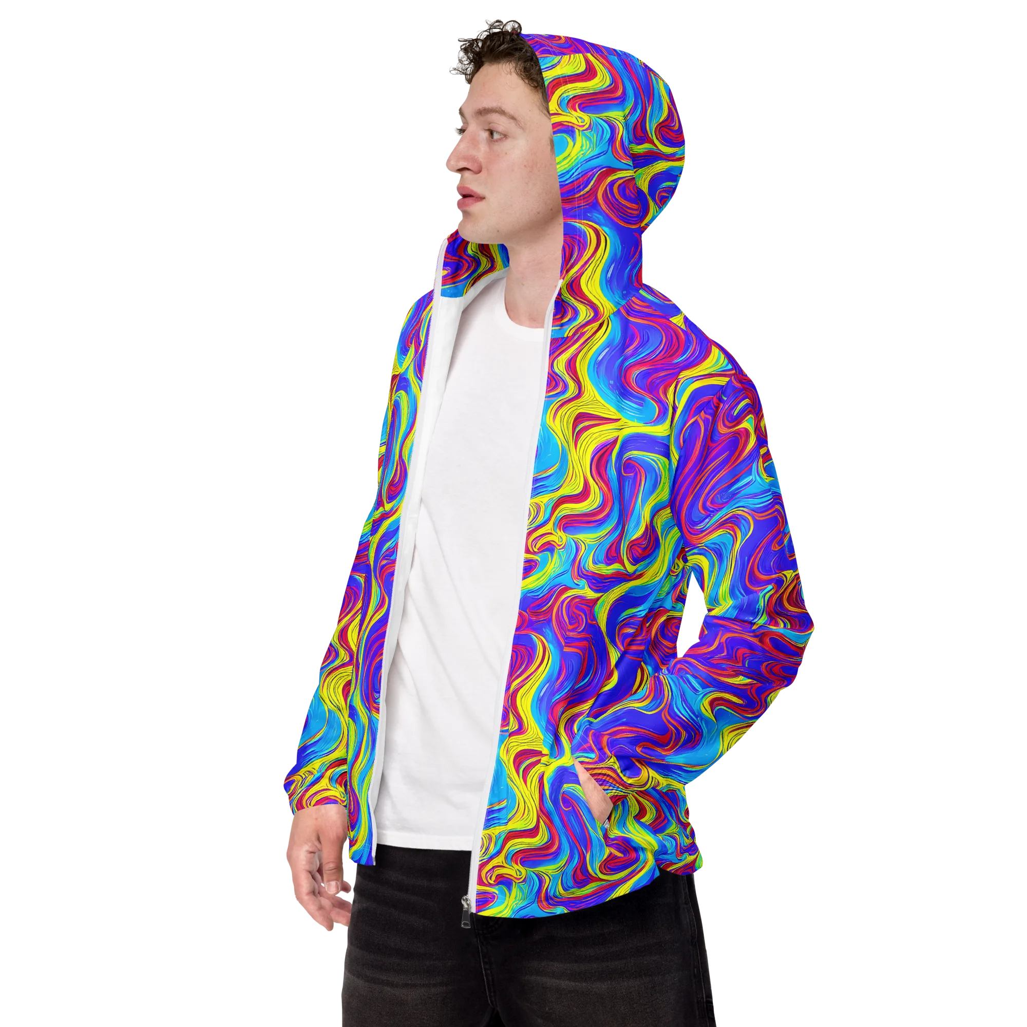 Spectrum Fever on Men's Windbreaker — Left Front