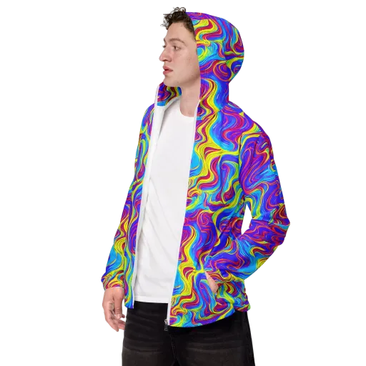Spectrum Fever on a Men's Windbreaker