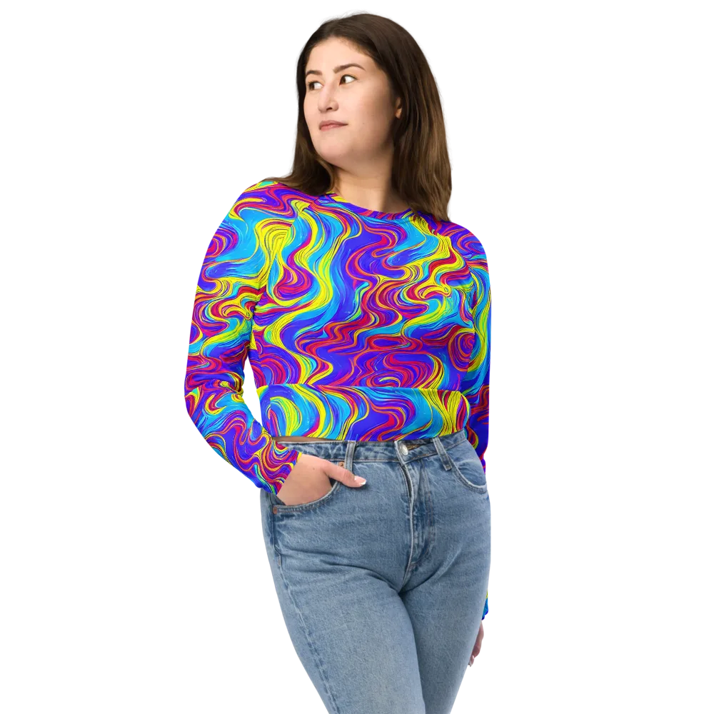 Spectrum Fever on Long Sleeve Crop Top — Front