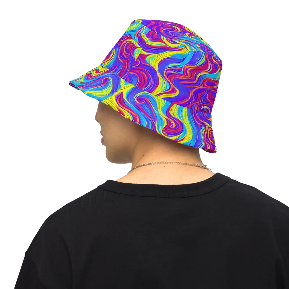 Spectrum Fever on Reversible Bucket Hat — Back Inside