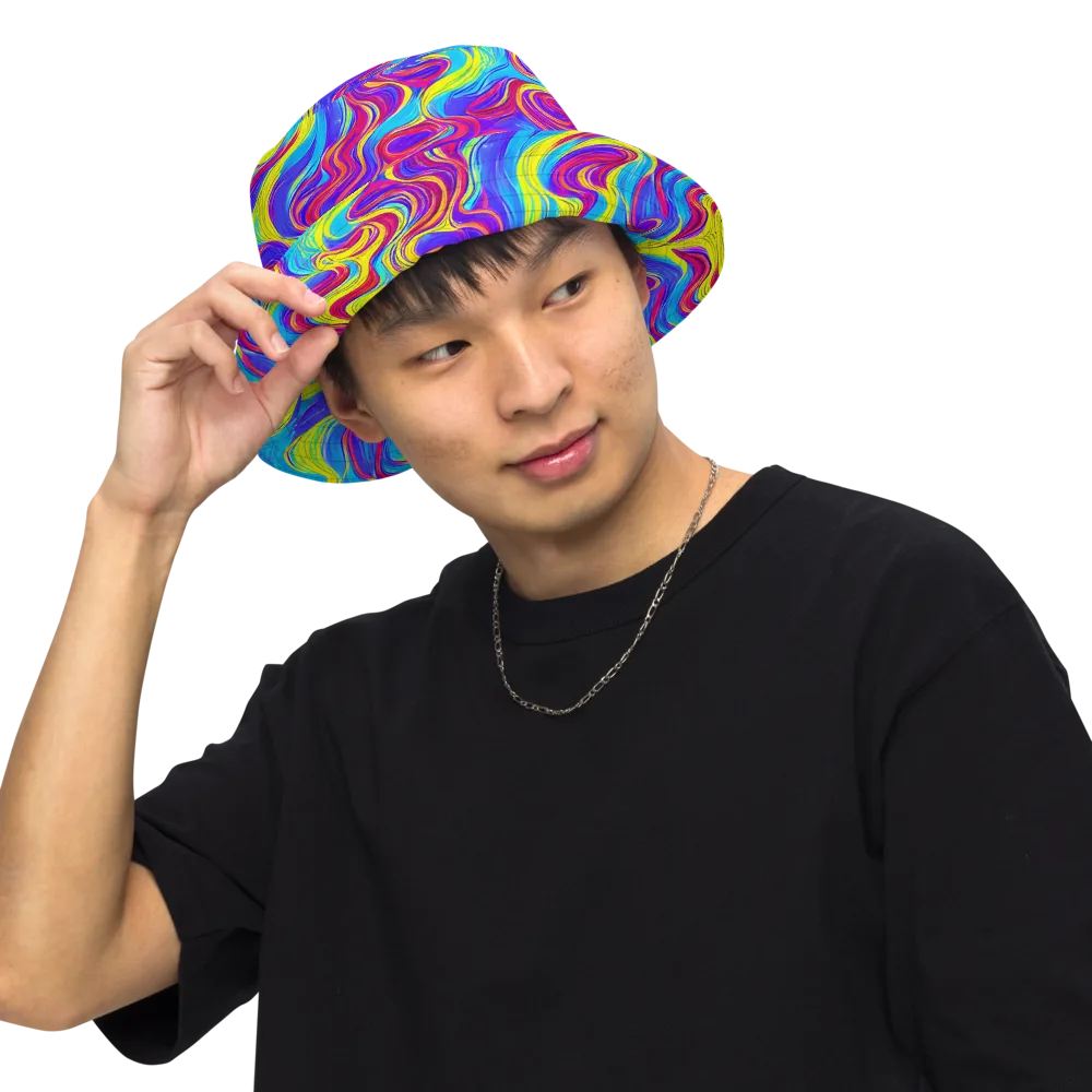 Spectrum Fever on Reversible Bucket Hat — Front Inside