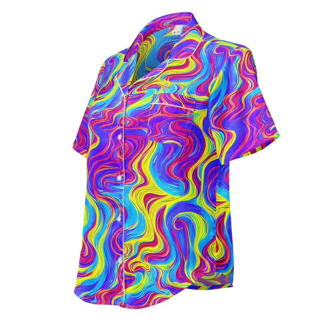 Spectrum Fever on Women's Short Sleeve Pajama Top — Left Front