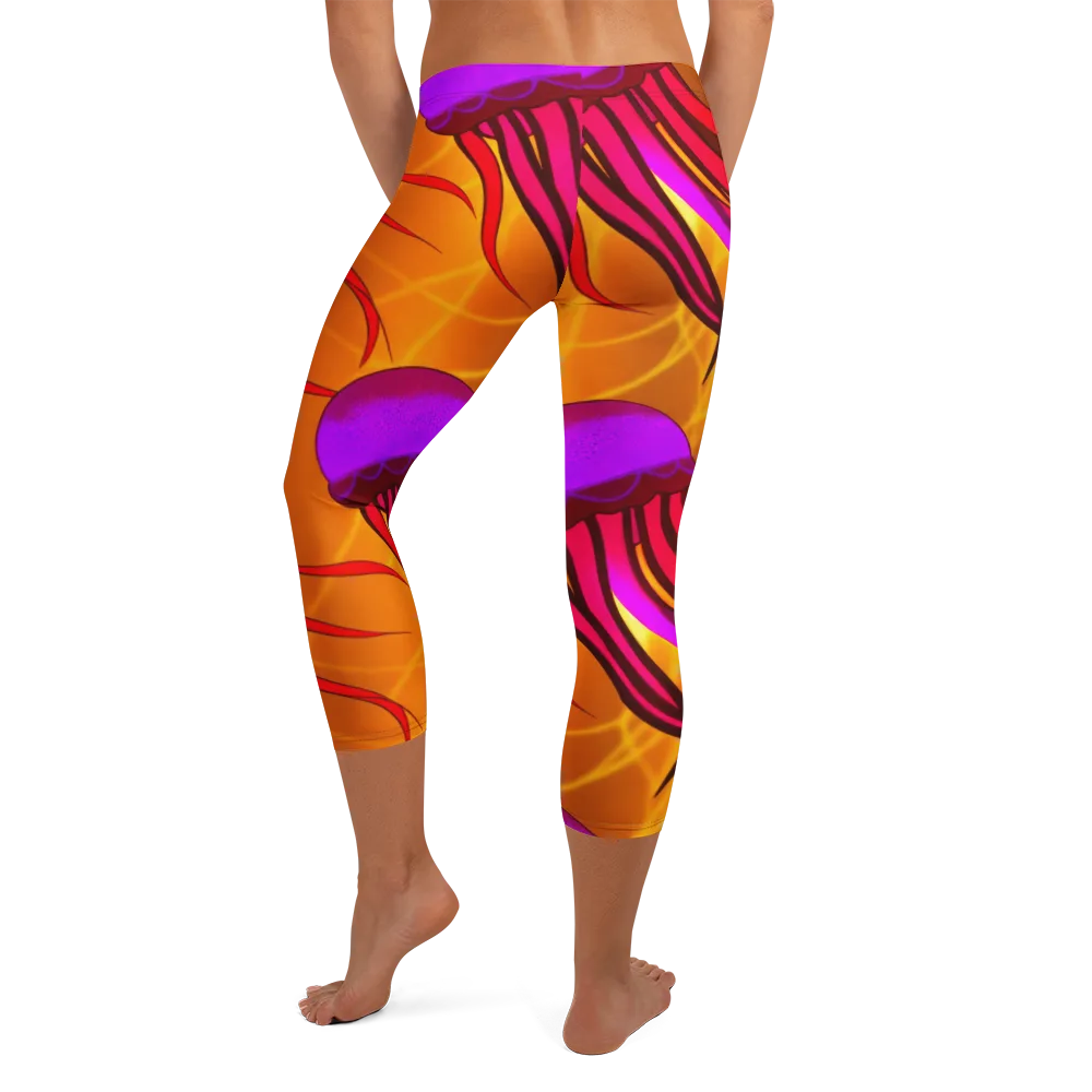 Violet Current on Capri Leggings — Back