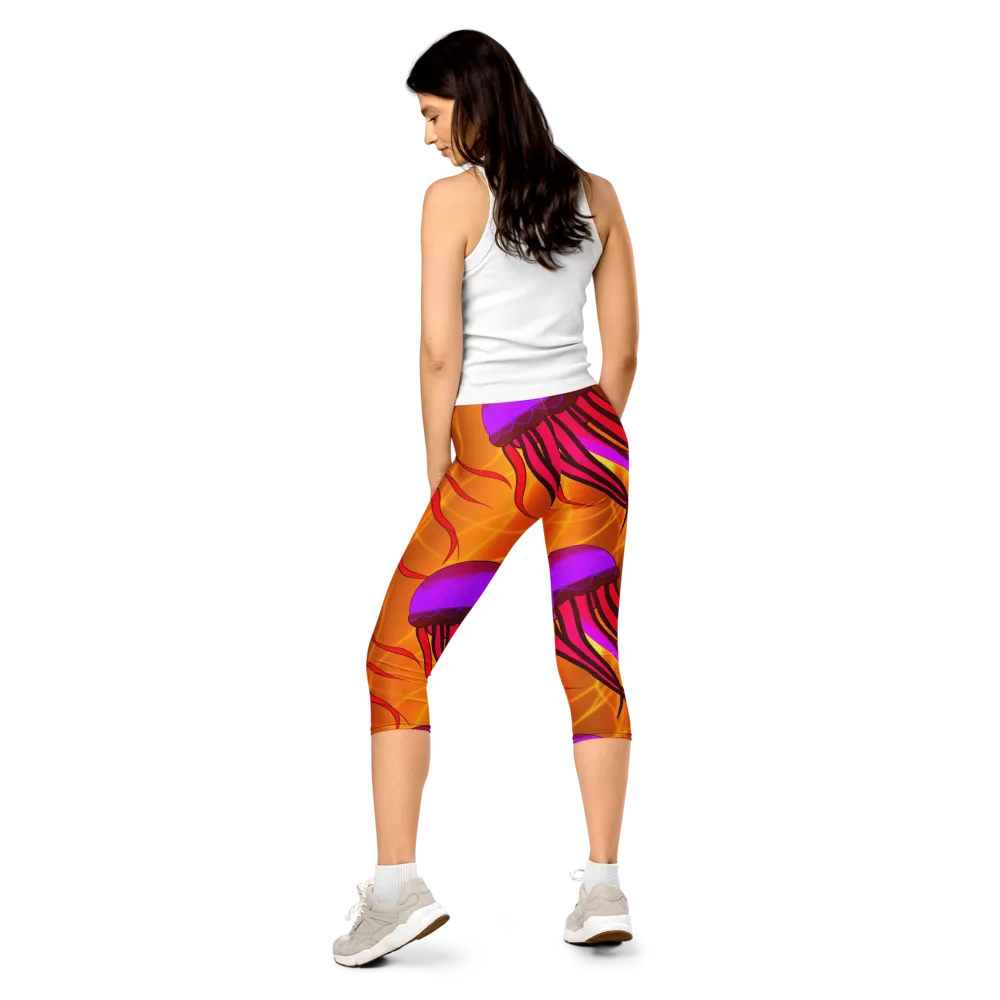 Violet Current on Capri Leggings — Back