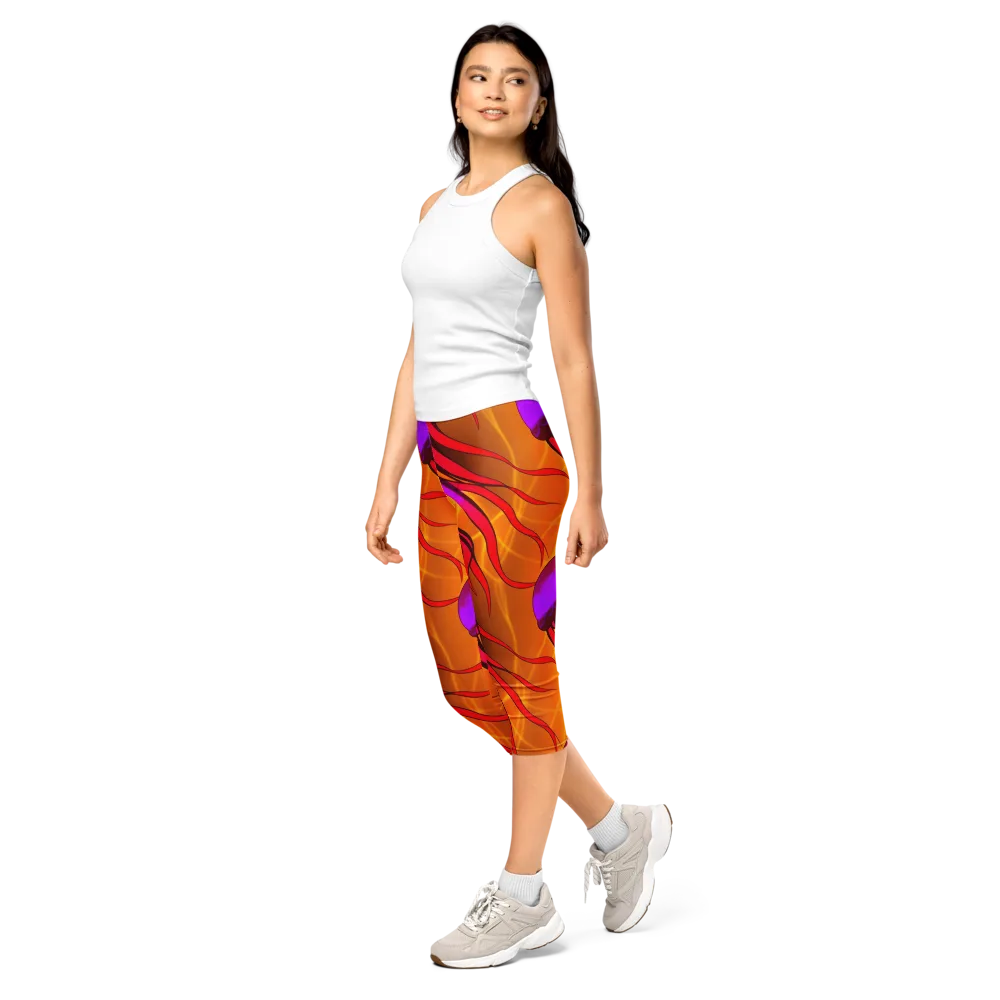 Violet Current on Capri Leggings — Left Front