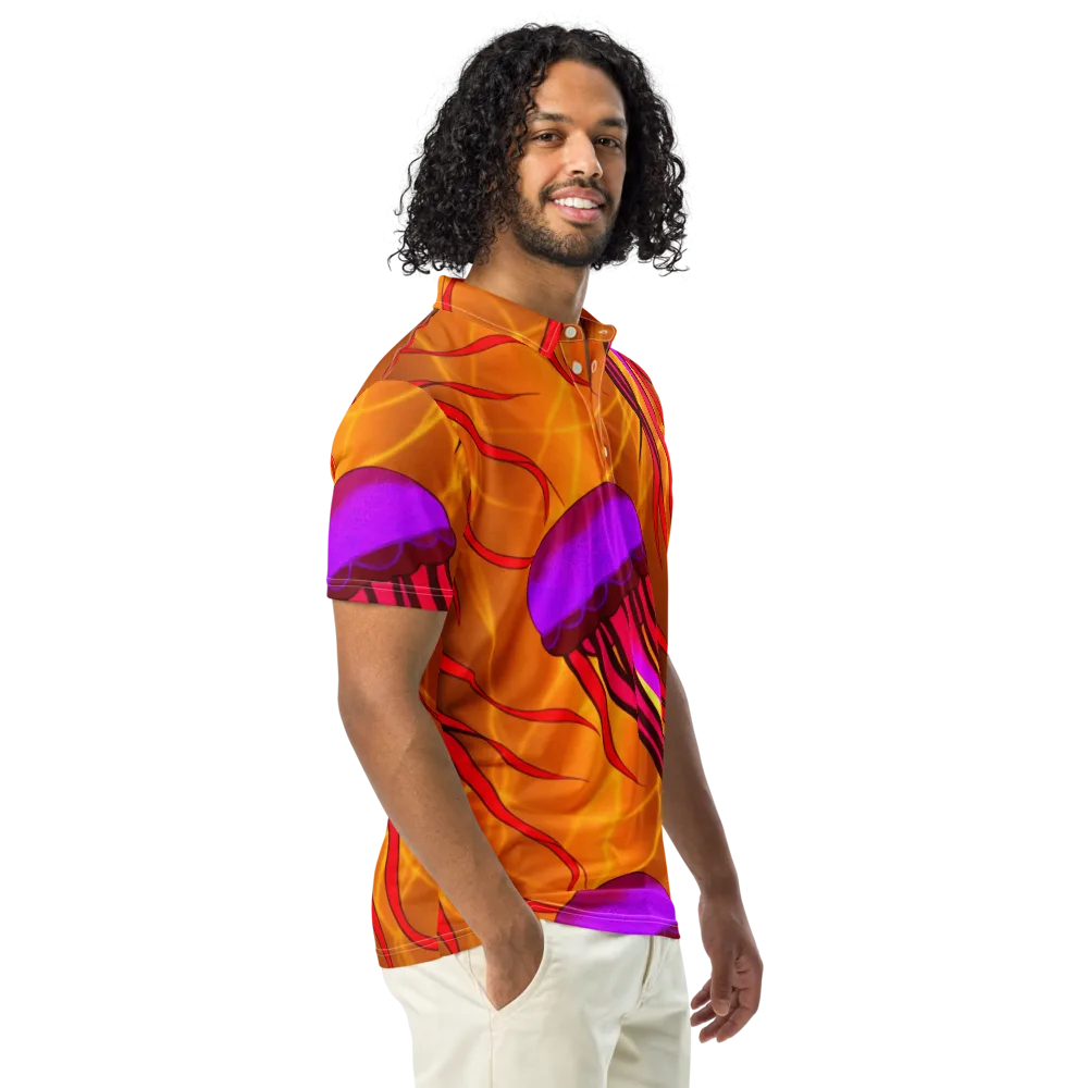Violet Current on Men's Slim Fit Polo Shirt — Right Front