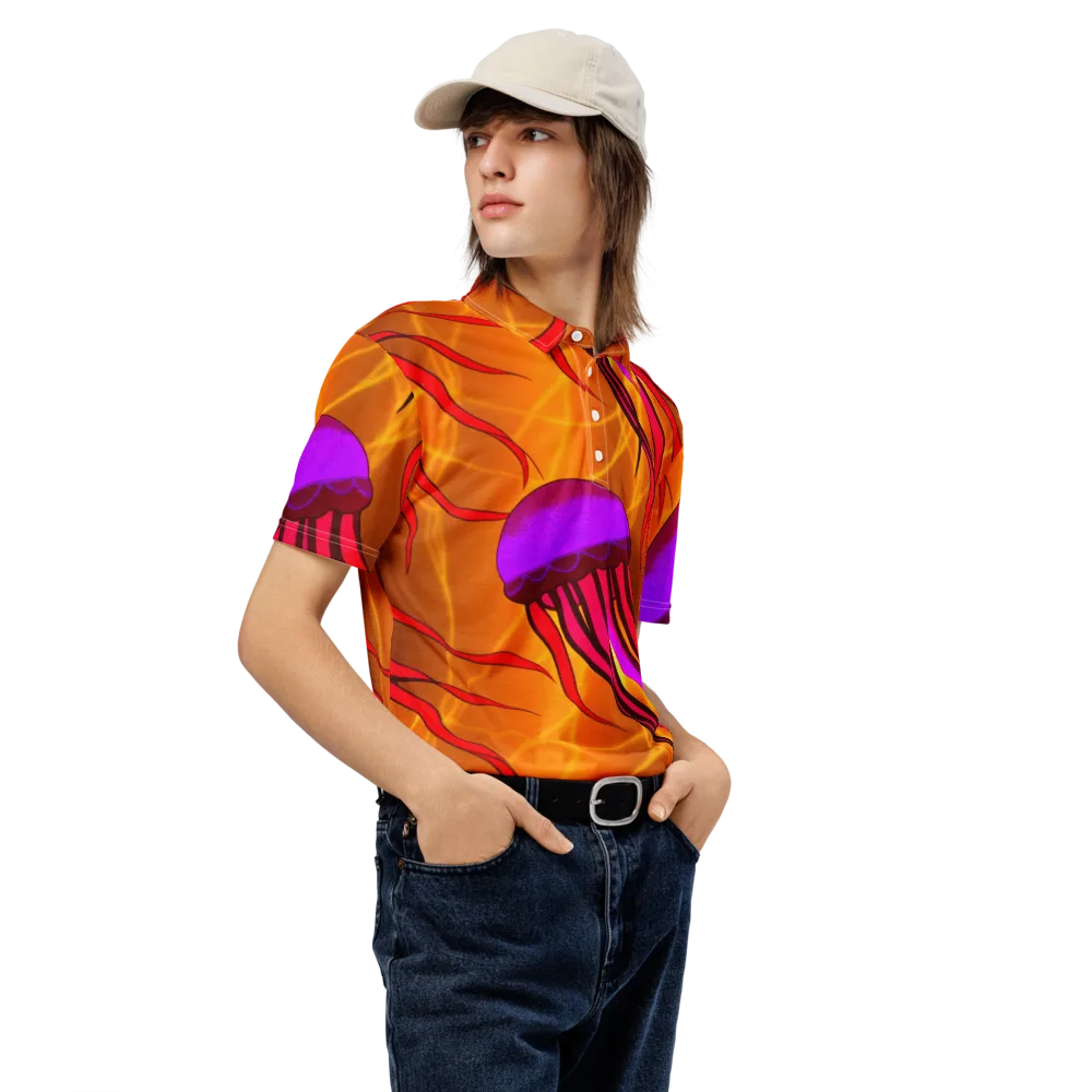 Violet Current on Men's Slim Fit Polo Shirt — Right Front