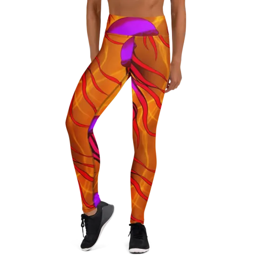 Violet Current on a Yoga Leggings