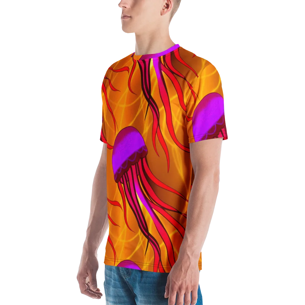 Violet Current on Men's Crew Neck T-Shirt — Left