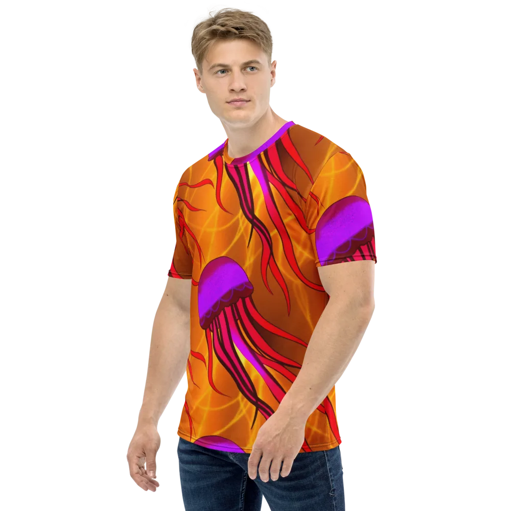 Violet Current on Men's Crew Neck T-Shirt — Left