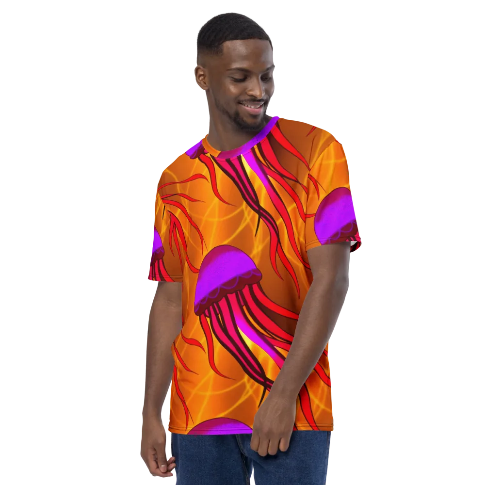 Violet Current on Men's Crew Neck T-Shirt — Left