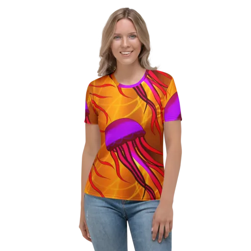 Violet Current on a Women's Crew Neck T-Shirt