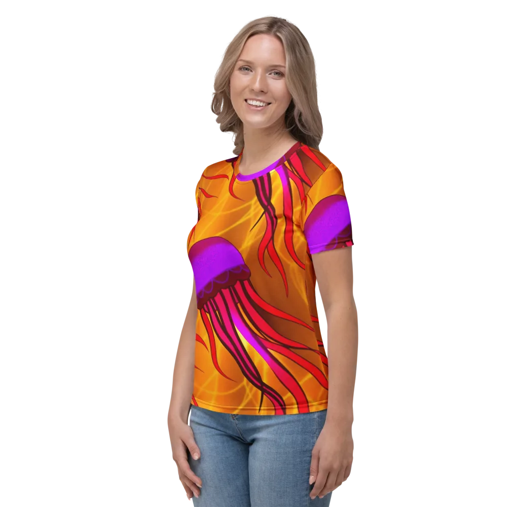 Violet Current on Women's Crew Neck T-Shirt — Left