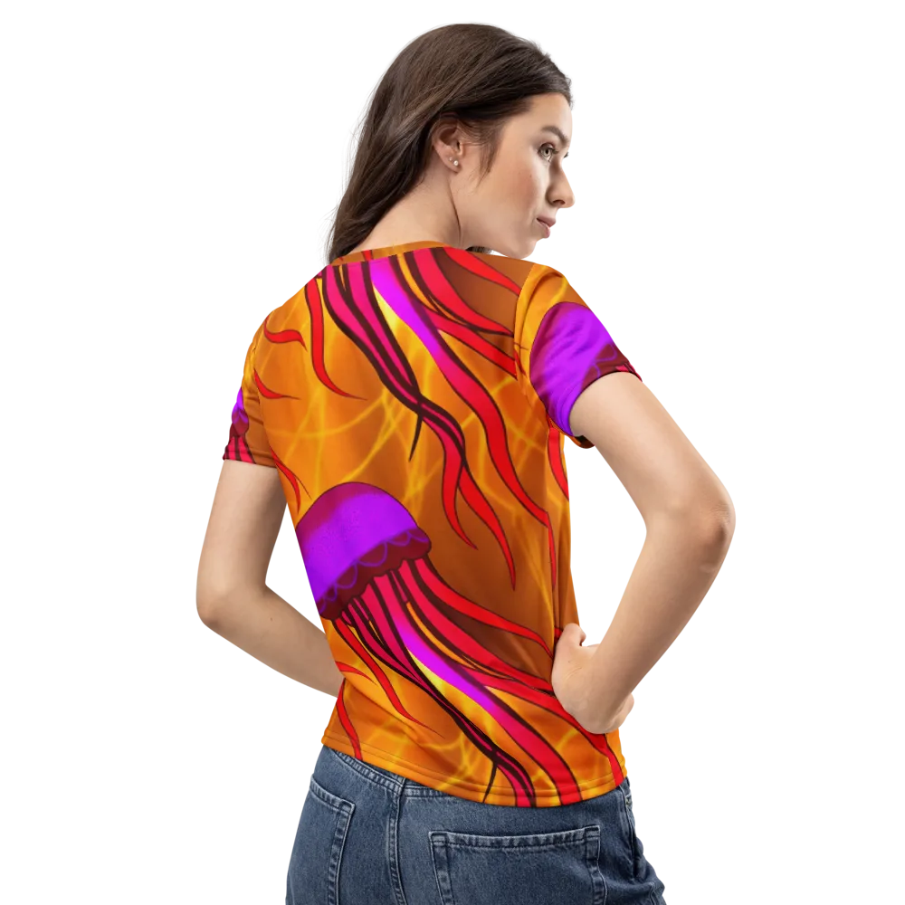 Violet Current on Women's Crew Neck T-Shirt — Back