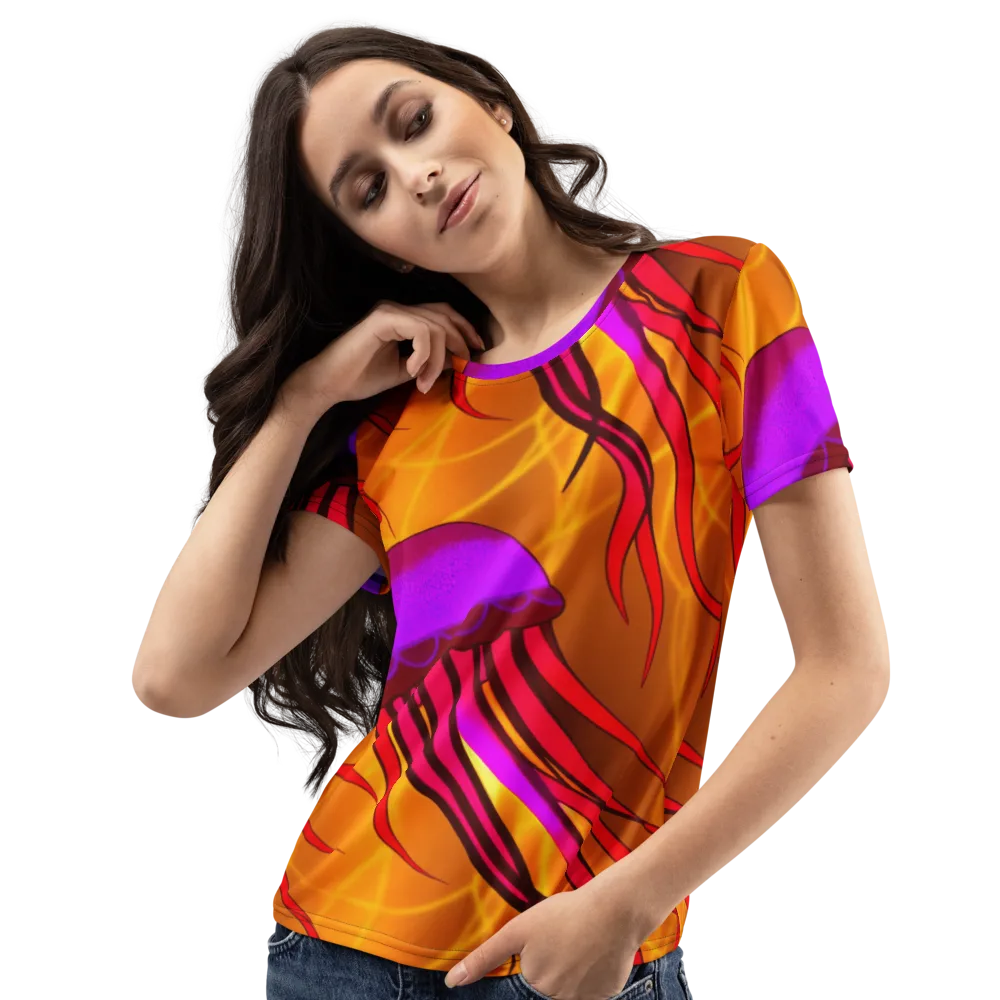 Violet Current on Women's Crew Neck T-Shirt — Left Front