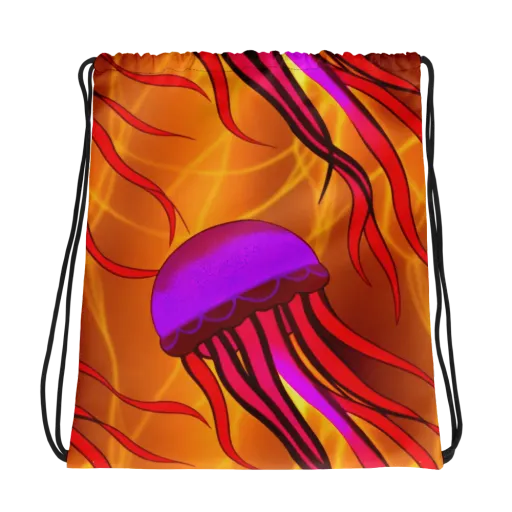 Violet Current on a Drawstring Bag