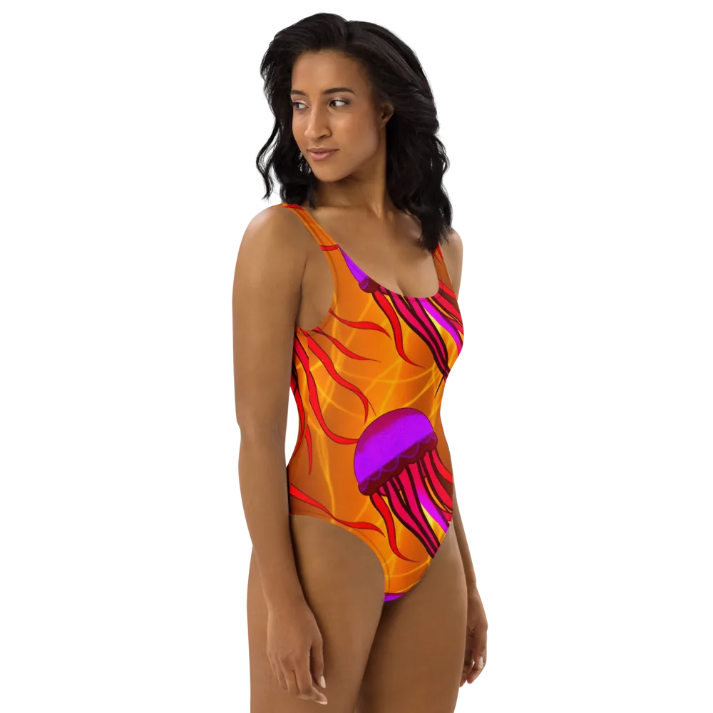 Violet Current on One-Piece Swimsuit — Right
