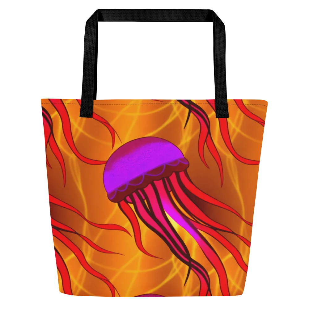 Violet Current on Large Tote Bag W/ Pocket — Front