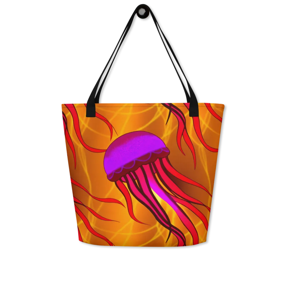 Violet Current on Large Tote Bag W/ Pocket — Front