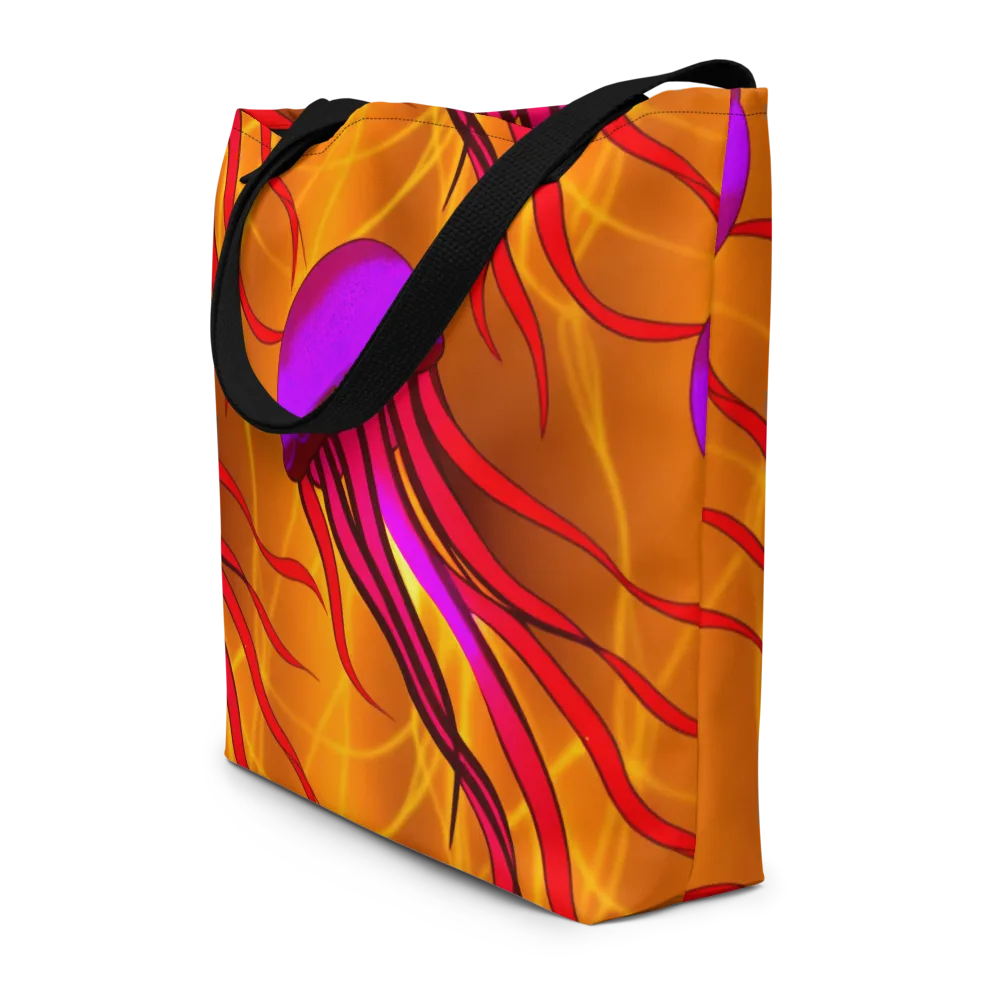 Violet Current on Large Tote Bag W/ Pocket — Front