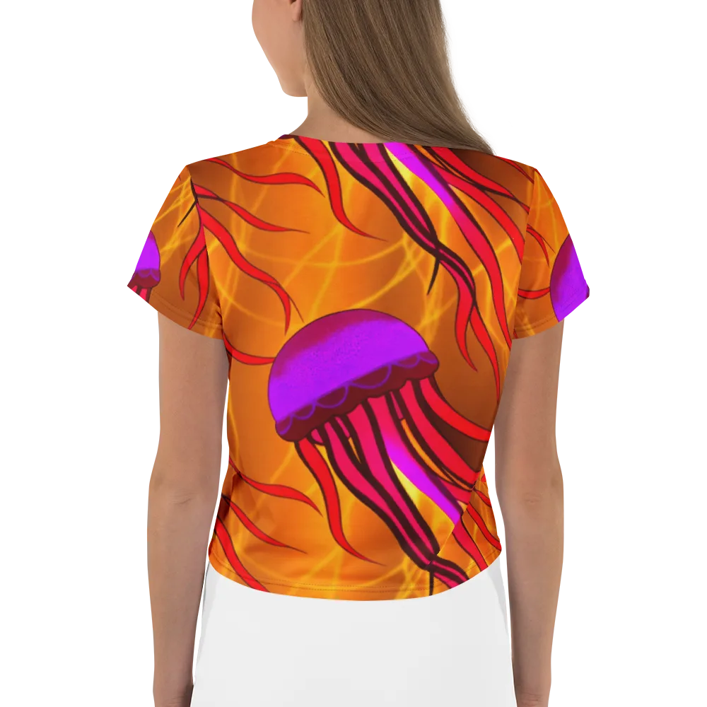 Violet Current on Crop Tee — Back
