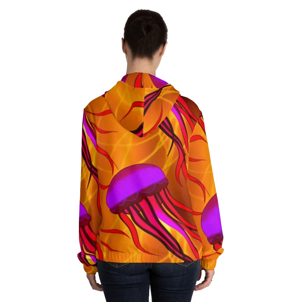 Violet Current on Women's Full-Zip Hoodie — Back On Person