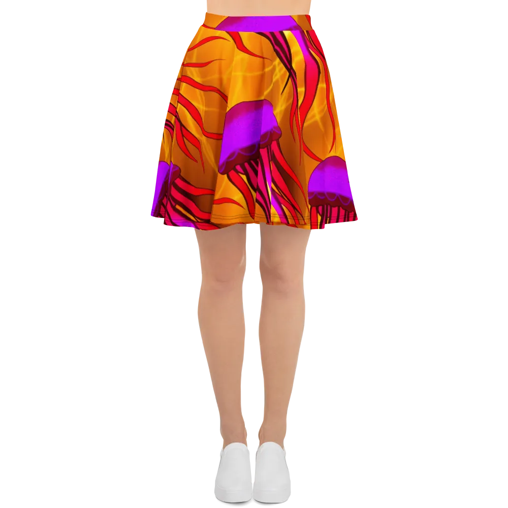 Violet Current on Skater Skirt — Front