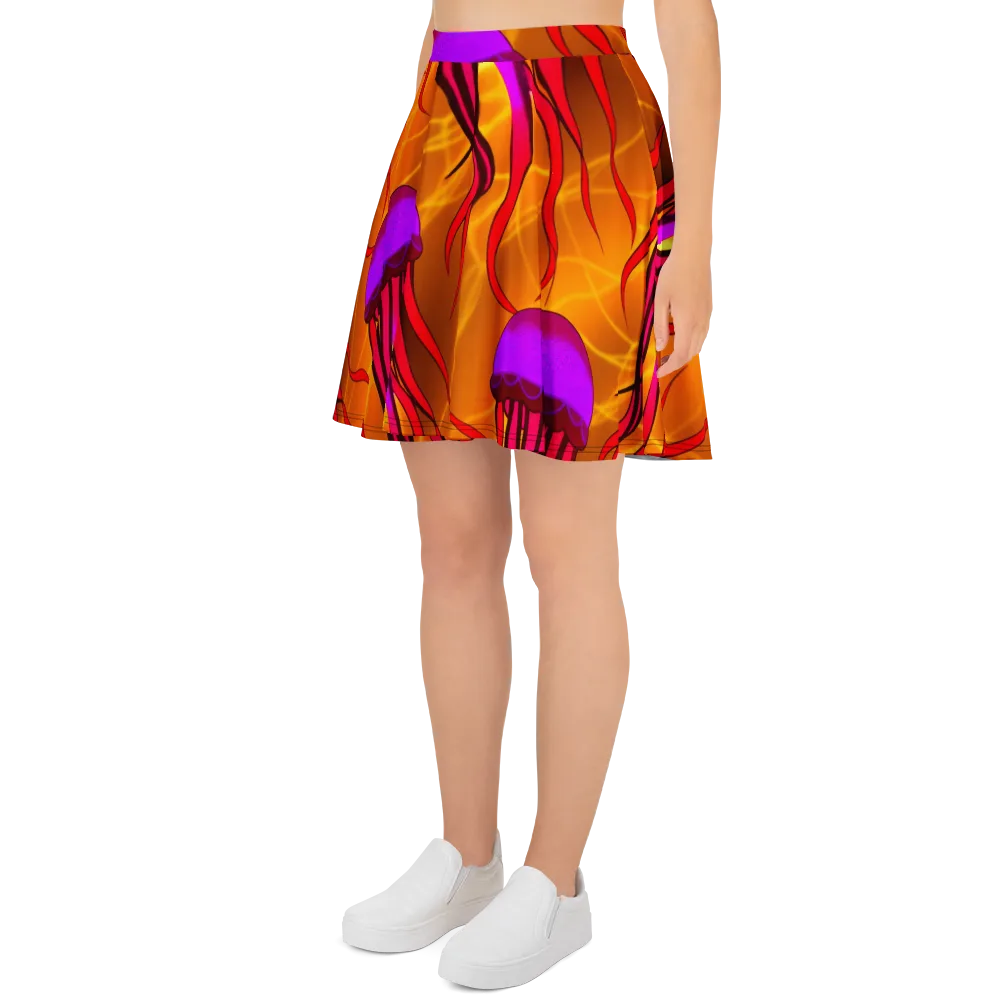 Violet Current on Skater Skirt — Left