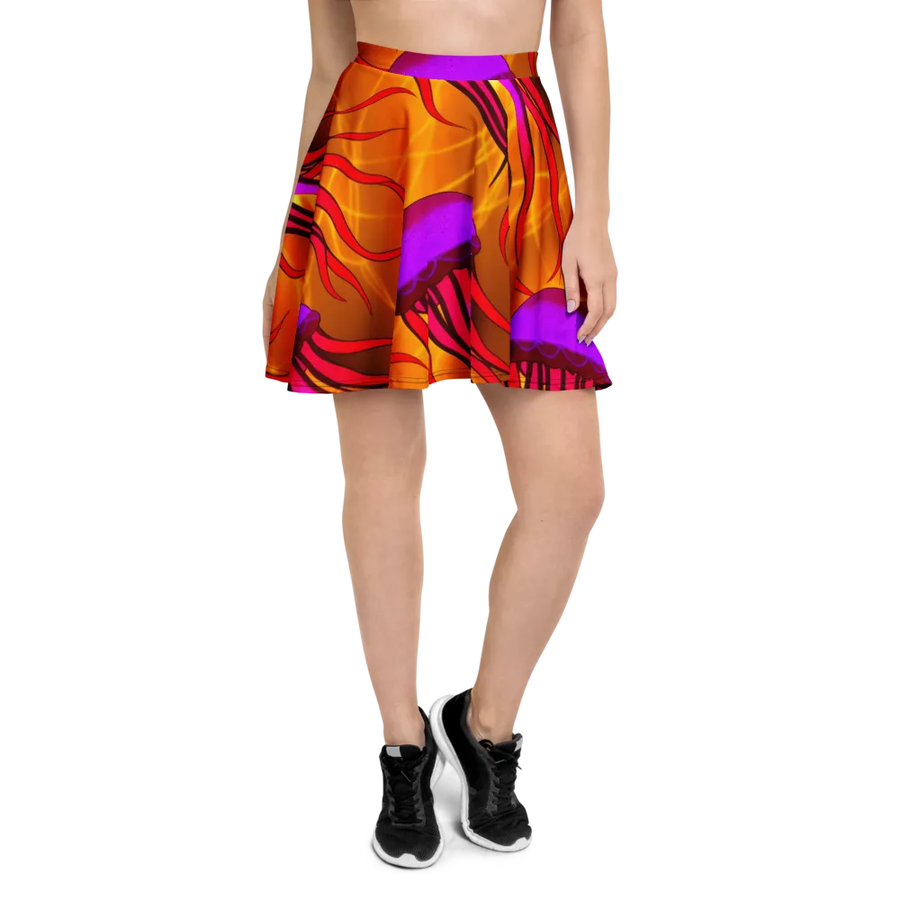 Violet Current on Skater Skirt — Front