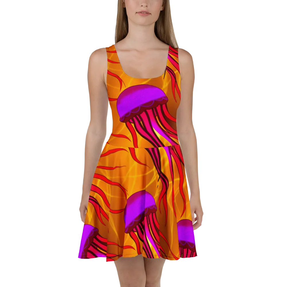 Violet Current on Skater Dress — Front