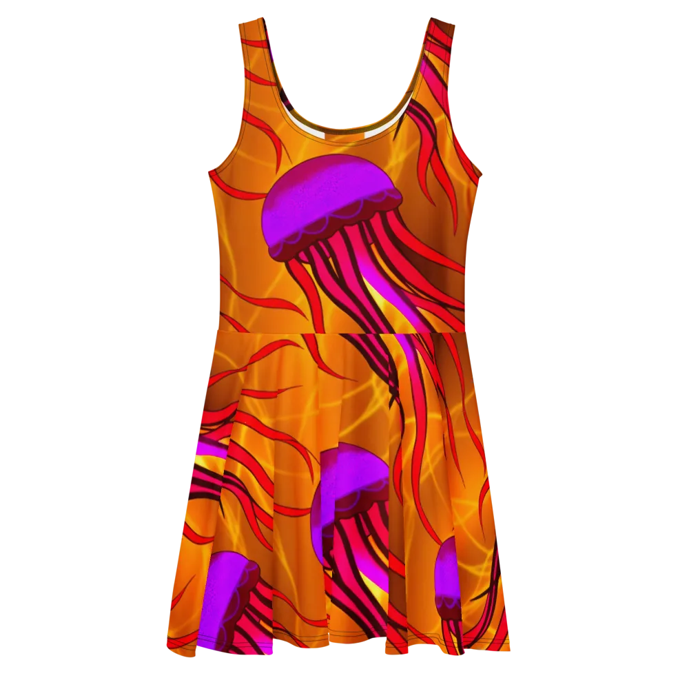 Violet Current on Skater Dress — Front