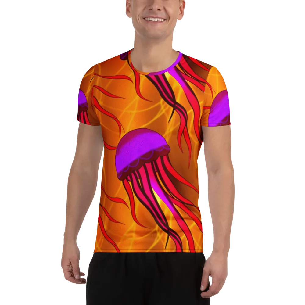 Violet Current on Men's Athletic T-Shirt — Front