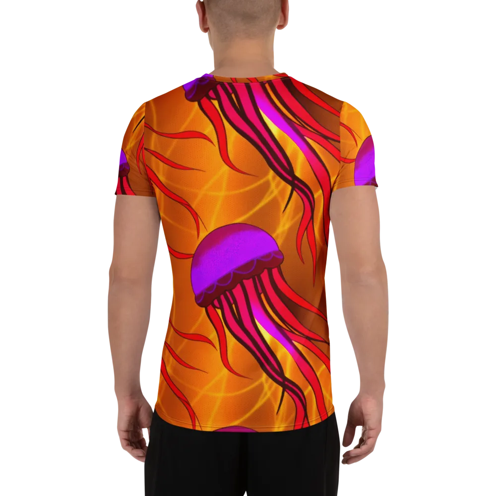 Violet Current on Men's Athletic T-Shirt — Back