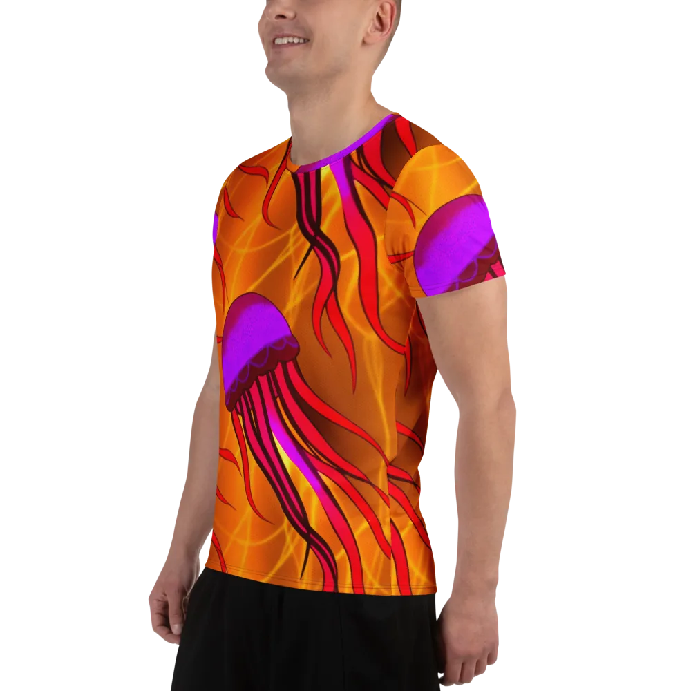 Violet Current on Men's Athletic T-Shirt — Left