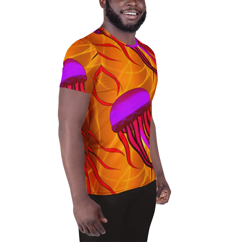 Violet Current on Men's Athletic T-Shirt — Right